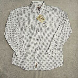 Rafter C Cowboy Pro Flex 45 Mens Size Large Western Snap Button Up Shirt White